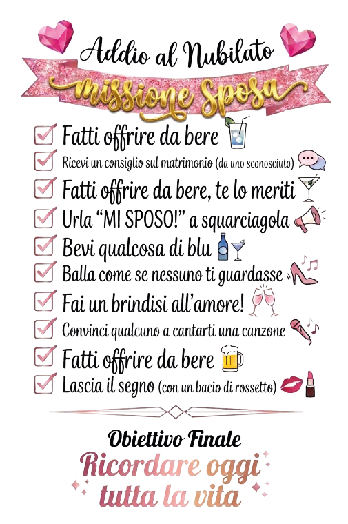 Maglietta Unisex Lista sfide per addio al nubilato