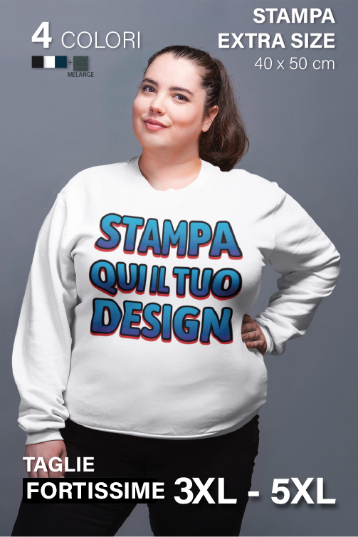 Felpa Taglie Forti con Stampa EXTRA SIZE