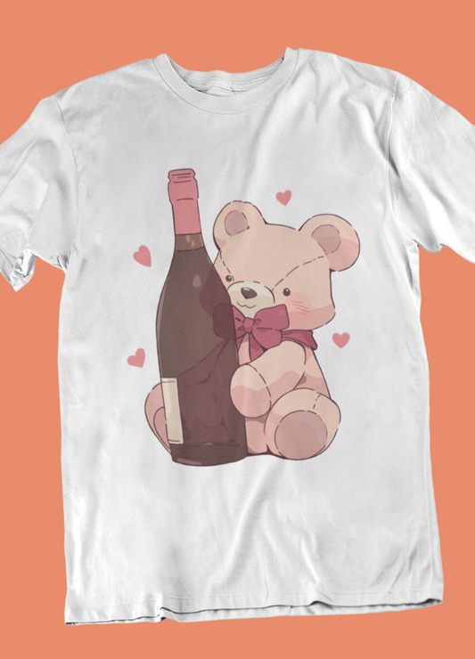 bella t-shirt - Orsetto e vino