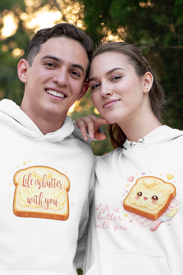 Felpa con Cappuccio Unisex - Life is Butter with You