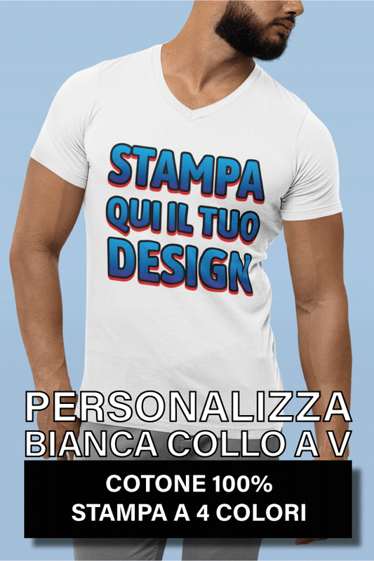Personalizza Maglietta Collo a V Uomo