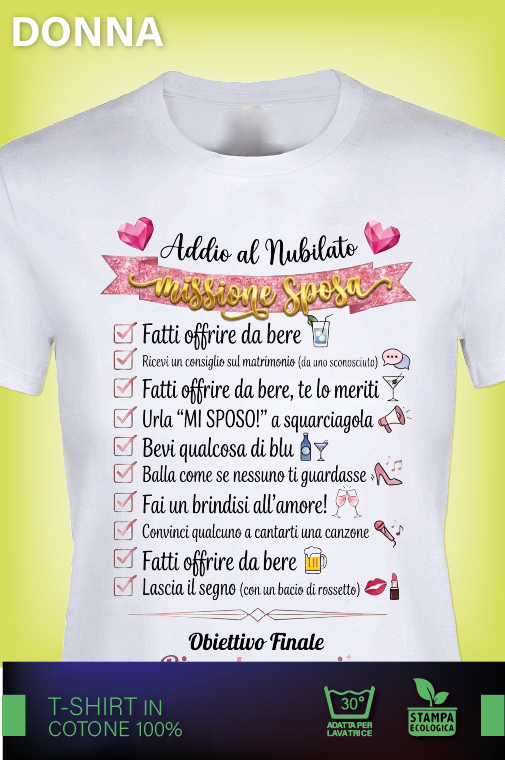 Maglietta Unisex Lista sfide per addio al nubilato