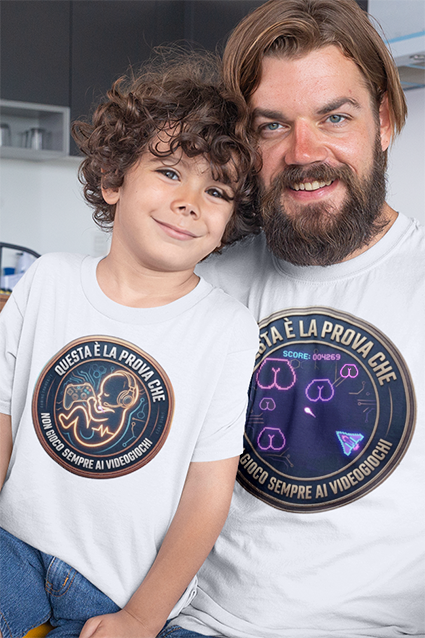 Maglietta papà gamer e retrò gamer