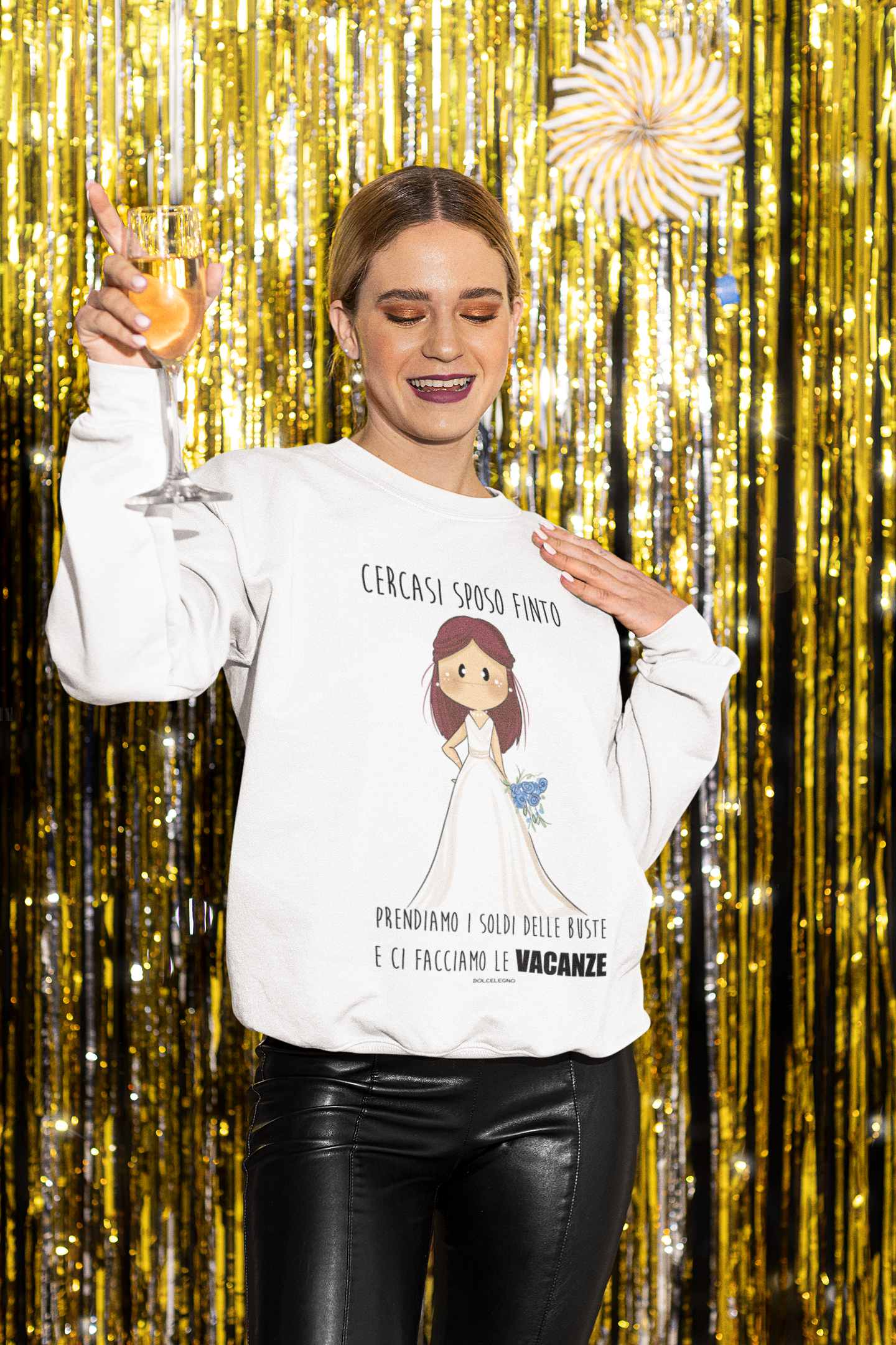 Felpa "Cercasi sposo" di Dolcelegno