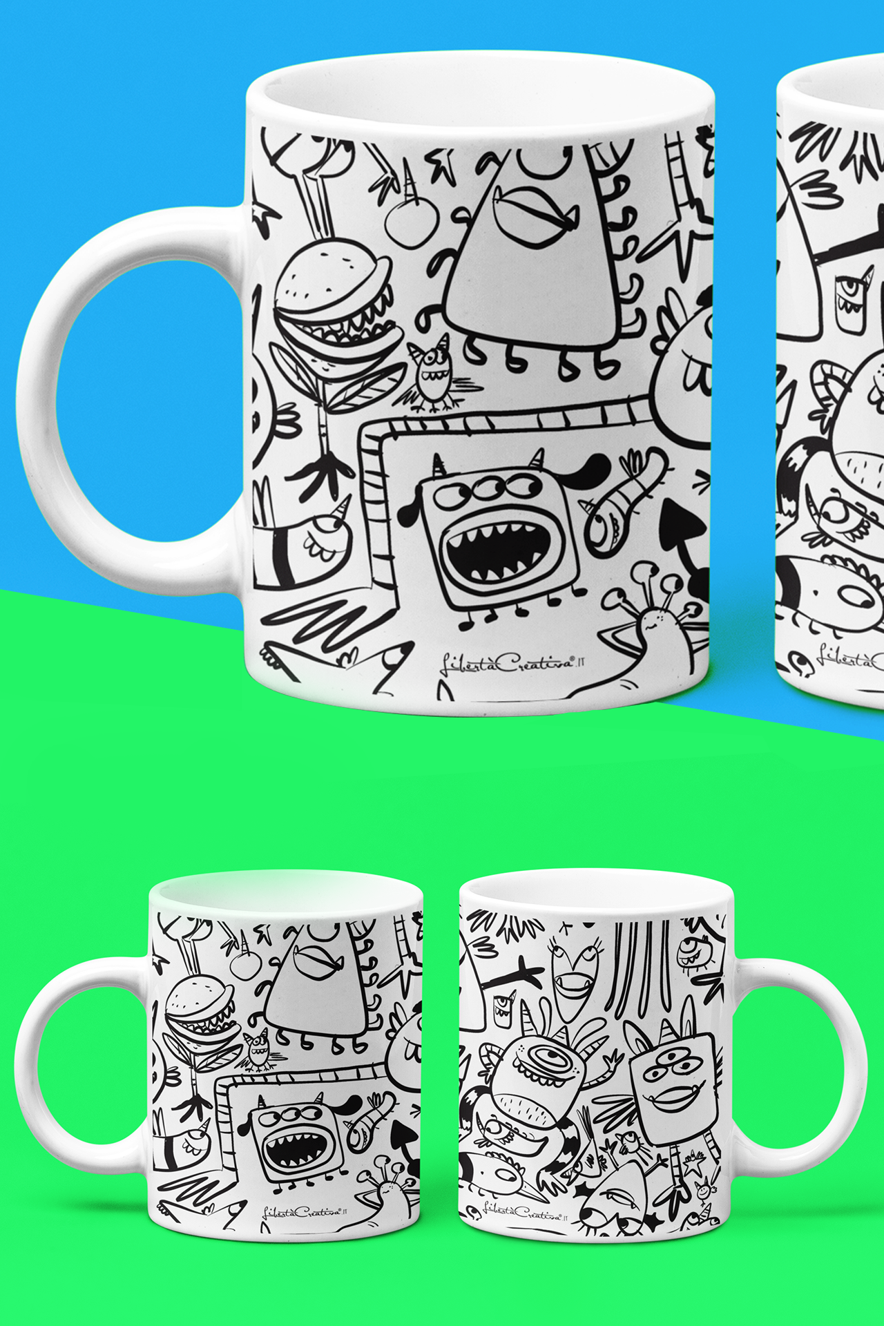 Tazza "Mostrini" di Libertà Creativa